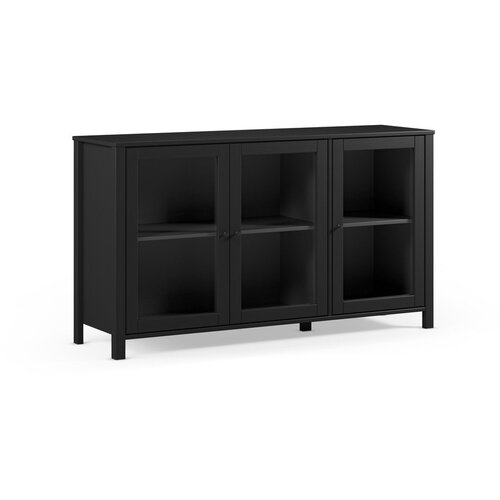 Marckeric Crna vitrina od masivnog bora 142x80x40 cm Alessandra &ndash; Cijene