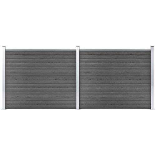  Set panela za ogradu WPC 353 x 146 cm crni Slike