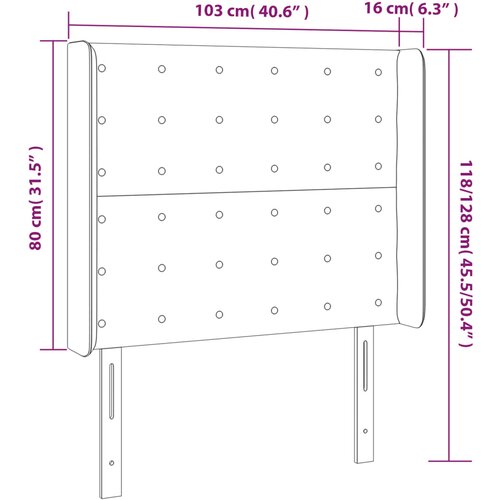  Uzglavlje s u&amp;scaron;ima bijelo 103x16x118/128 cm od umjetne kože Slike