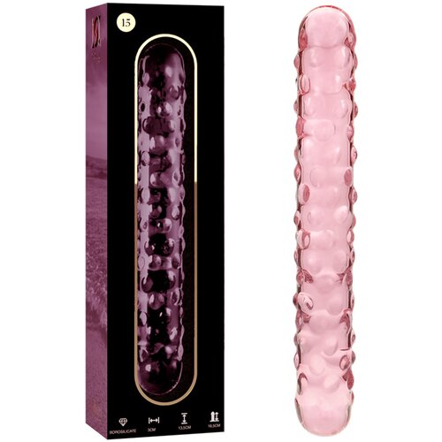 Ibiza Nebula Model 15 Dildo Borosilicate Glass 18.5x3cm Pink Cene