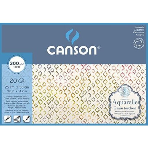 Canson Blok akvarelni Aquarelle 25x36 cm 300 g, 20 listni, Rough, (22005384) Cene