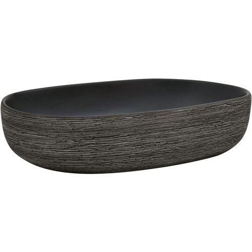 Maison Chic Umivalnik - Kopalna umivalnik - Lavabo Nadpultni siv in črn ovalen 59x40x14 cm keramika, (21684906) Cene