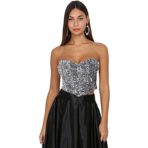 La Modeuse Topi & Bluze 62485_P142042 Srebrna Cene