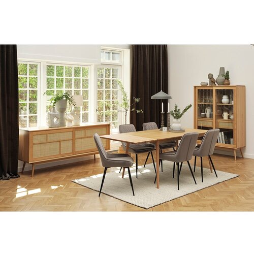 Unique Furniture Raztegljiva jedilna miza z mizno plo&amp;scaron;čo v hrastovem dekorju 150x90 cm Barrali &amp;ndash; Slike