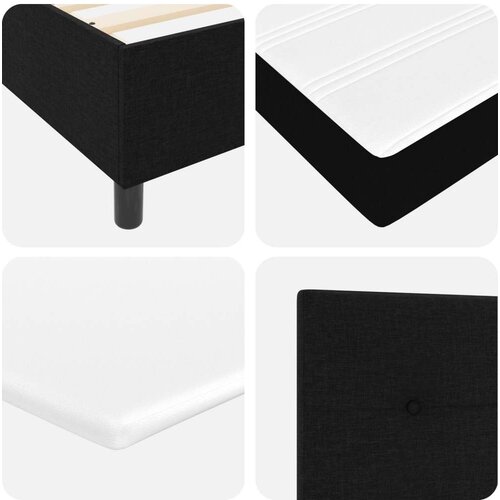Box Spring Krevet s Madracem &amp;amp;amp Klupom Crni 90x190 cm Tkanina Slike