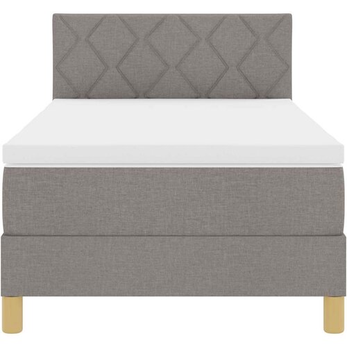  LED Box Spring Krevet Sivo-smeđa 100 x 200 cm tkanina Slike