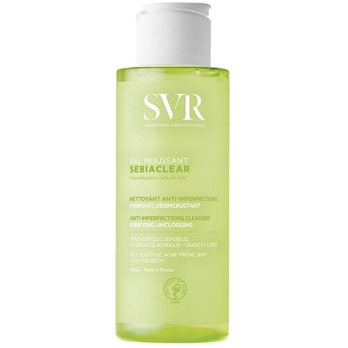 SVR Sebiaclear pjenu&amp;scaron;avi gel za či&amp;scaron;ćenje lica i tijela 100 ml Slike