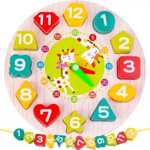  Edukativna lesena ura za otroke - Clock Cene