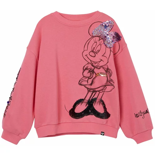 Desigual Sweater majica 'Minnie Mouse' zelena / lila / prljavo roza / crna