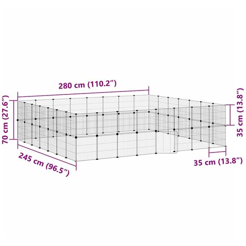  Kavez za ljubimce sa 60 panela i vratima crni 35x35 cm čelični Slike