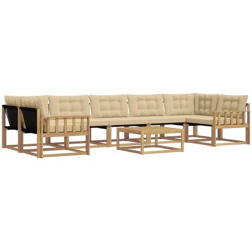  Set vanjskih sofa 8 kom. Bijela i bež Smeđa 79 x 79 x 37 cm Slike