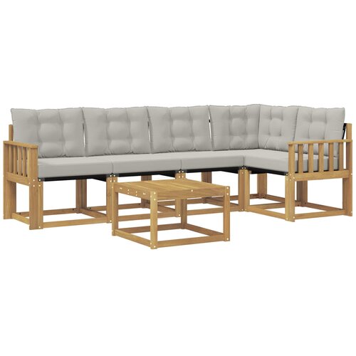 vidaXL Zunanja garnitura za sedenje 6 pcs Bela in svetlo siva, (5000281065) Cene