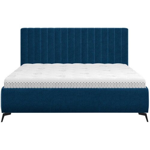 Hom`in OBLAZINJENA POSTELJA 180 cm x 200 cm , tekstil temno modra Slike