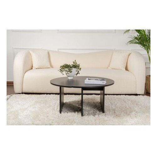 Hanah home Klub sto Moira, O90x41cm, Crni Slike