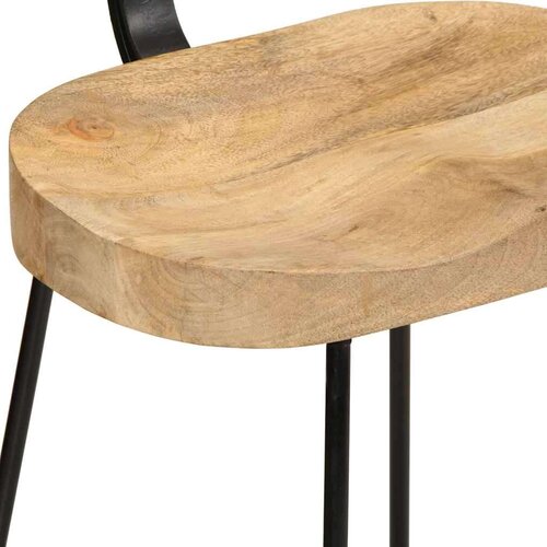 vidaXL Barski stolčki 2 črni 49x43x88 cm trden mangov les Cene