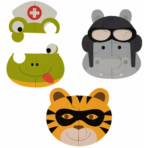 Bo Jungle B-Animal puzzle Tiger/Hippo/Frog 3 kom