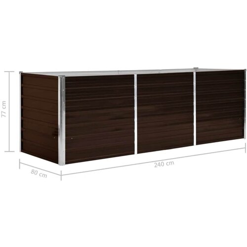  Povi&amp;scaron;ena vrtna gredica smeđa 240 x 80 x 77 cm pocinčani čelik Slike