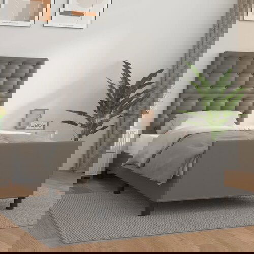 The Living Store Posteljni okvir z vzglavjem siv 80x200 cm umetno usnje - Posteljni Okvir Z Vzglavjem, (21532024) Cene