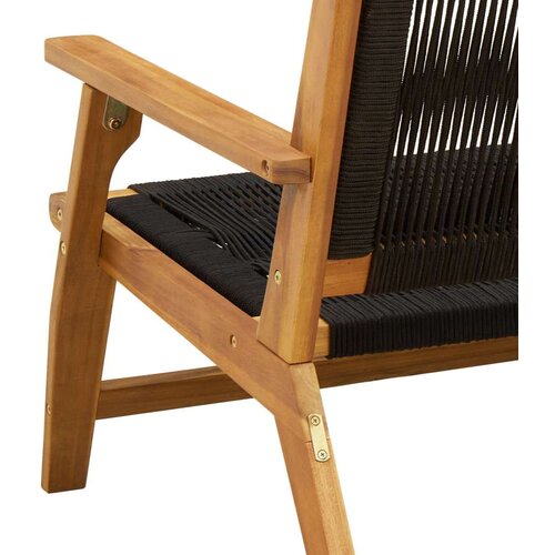  Vrtna klupa Crna 76x122x73 cm Masivno drvo akacija Slike