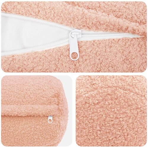  Presvlaka za jastuk 2 pcs HEERLEN Ružičasta &Oslash; 15 x 40 cm Boucl&eacute; - Ružičasta &Oslash; 15 x 40 cm 2 Cijene