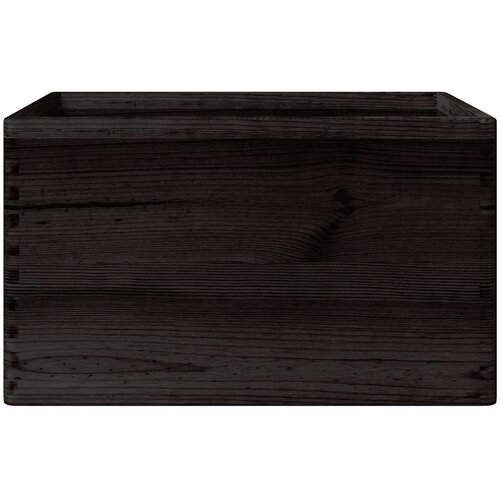 VidaXL Drvena kutija s ručkama crna 40x30x23 cm puno drvo bor Slike