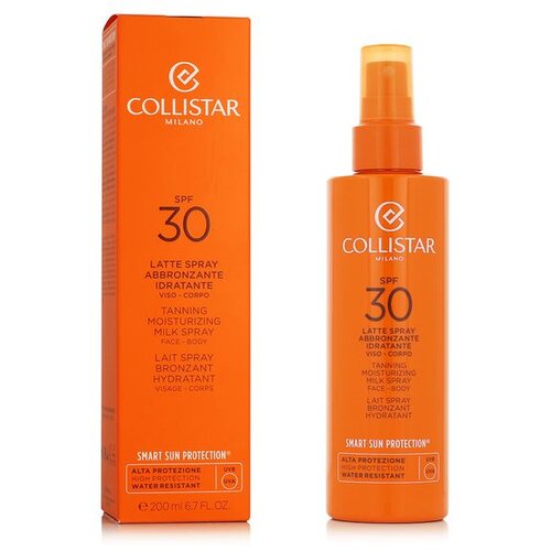 Collistar smart sun protection tanning moisturizing milk spray SPF30 sprej za za&amp;scaron;čito pred soncem za telo in obraz 200 ml Slike