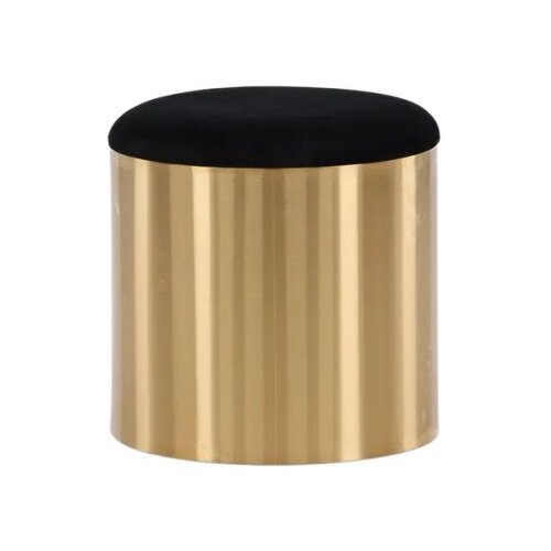 Venture Home puf Puff ⌀45 cm, crna sa zlatnim postoljem Slike