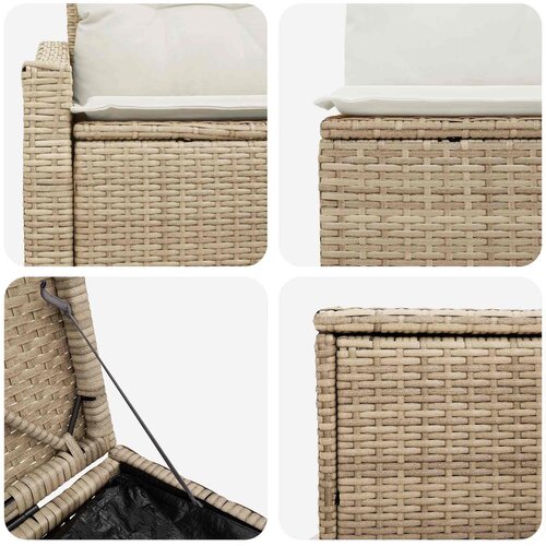  Set sofe 7 kom. Bež i krem bijela 123 x 62 x 69 cm Slike