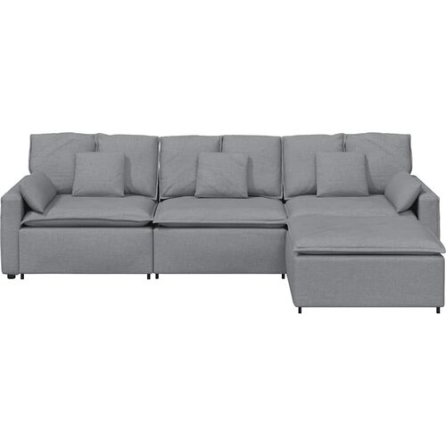  Modularna sofa s tabureom i jastucima svijetlo siva Slike