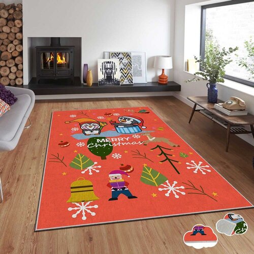 Conceptum Hypnose tepih s novogodišnjim motivima Asr-Crpt-72, Pravougaoni, 120 x 180 cm, Šareni Cene