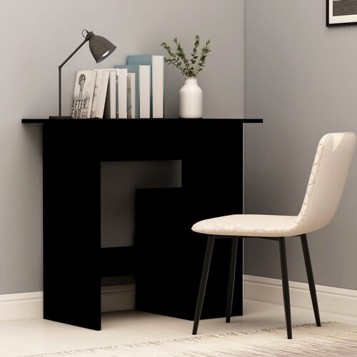 VidaXL Pisalna miza črna 80x45x74 cm iverna plo&amp;scaron;ča, (20608855) Slike