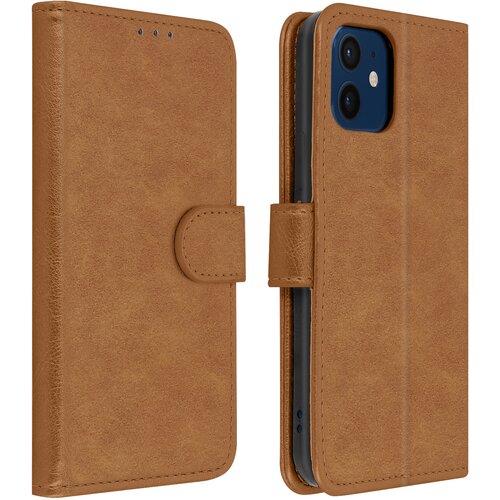 AVIZAR Folio Case iPhone 12 Mini z držalom za kartico - rjav, (20616755) Cene