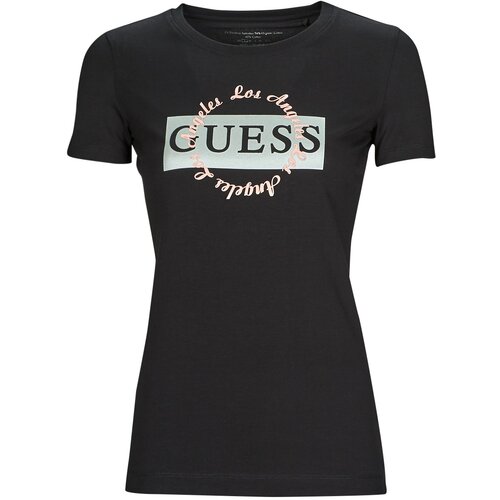 Guess Majice s kratkimi rokavi SS CN ROUND LOGO TEE Črna Slike