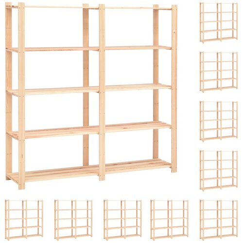 vidaXL Stalci za pohranu 5 razina 10 kom 170x38x170 cm borovina 500 kg Cijene