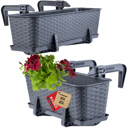 KADAX Balkonski lonec 40+60 cm, stojalo za cvetlične lončke, ročaji 2 kosa, (5000346019) Cene