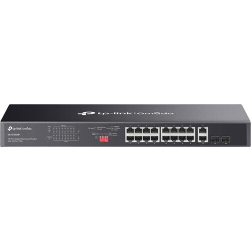 Tp-link Omada 18-Port Gigabit Rackmount Switch with 16-Port PoE+ PORT: 16× Gigabit PoE+ Ports, 2× Gigabit... Cijene