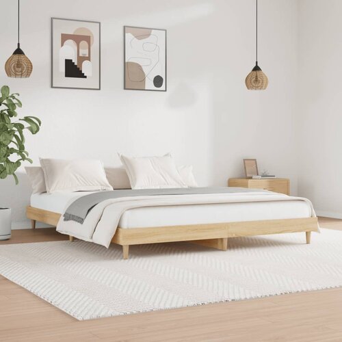 The Living Store Posteljni okvir sonoma hrast 120x200 cm inženirski les - Posteljni Okvir, (21523359) Slike