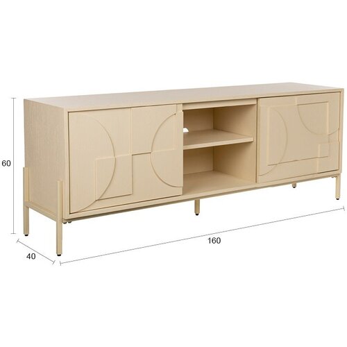 Zuiver Bež TV omarica v hrastovem dekorju 160x60x40 cm Faces &amp;ndash; Slike