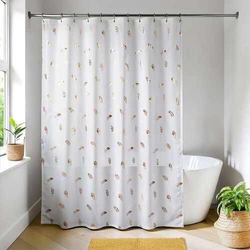 Tendance Zavesa za kadu 180x200 + 12 alki poliester chayton Slike