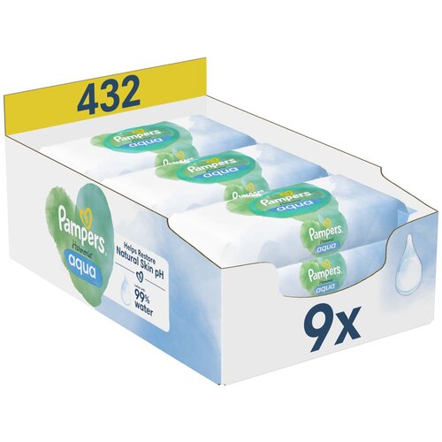 Pampers vlažilni robčki Harmonie Aqua 9 x 48 kos Cene