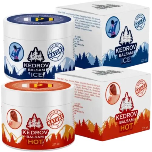 Kedrov balsam Balzam za zagrevanje Hot i Balzam za hlađenje Ice, 225 ml, 2 komada Slike