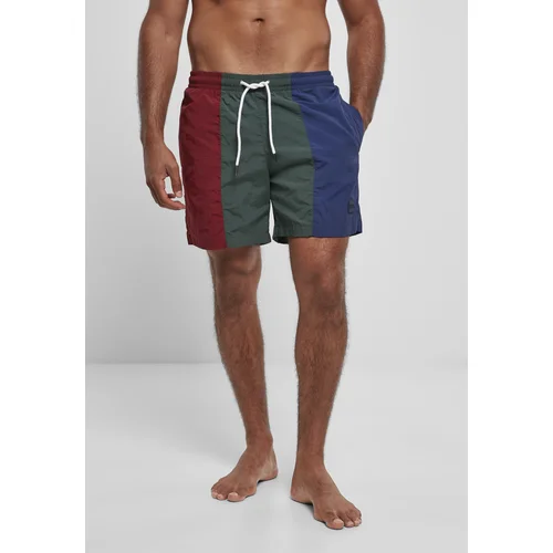 Urban Classics Men's 3-tone swimsuit red/green/blue