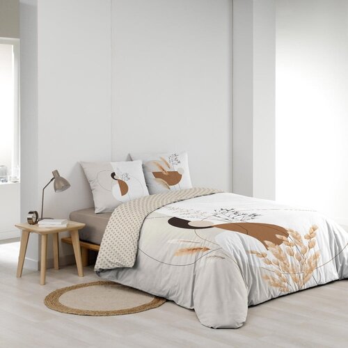 Douceur d int&amp;eacute;rieur Bela/bež bombažna posteljnina za zakonsko posteljo/podalj&amp;scaron;ana 240x220 cm Natacha &amp;ndash; Slike