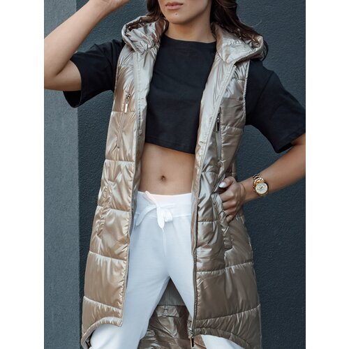 DStreet Women&amp;#039;s quilted vest with hood long MERIS camel Slike