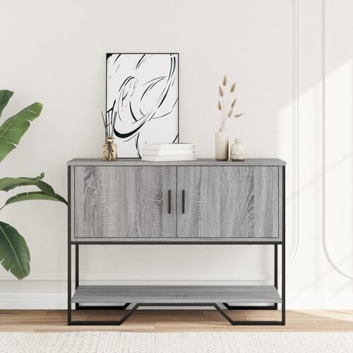 Maison Chic konzolna miza - miza ob steni siva sonoma 100x35x74,5 cm inženirski les, (21786031) Cene