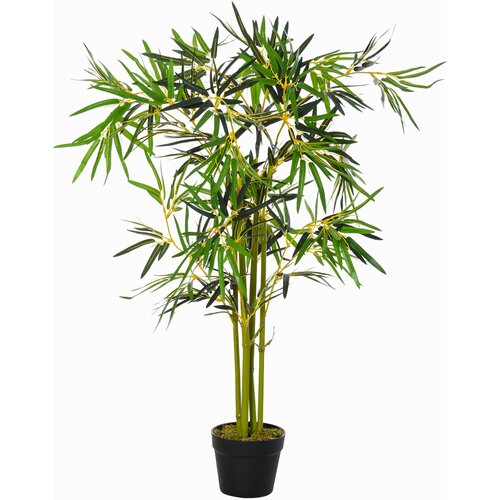 Outsunny Bambus v umetnem loncu, umetna rastlinska dekoracija za notranje in zunanje prostore, vi&scaron;ina 120 cm, zelena, (20756669) Cene