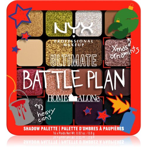 NYX Professional Makeup Home Alone Ultimate Battle Plan paleta senčil za oči odtenek Ultimate Battle Plan 16x0.8 g Slike