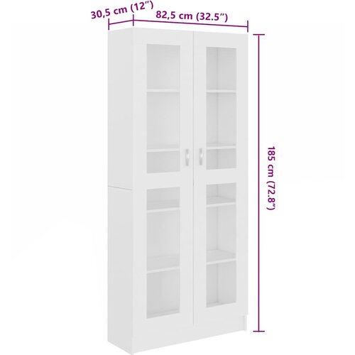  Vitrina bijela 82,5 x 30,5 x 185 cm konstruirano drvo Slike