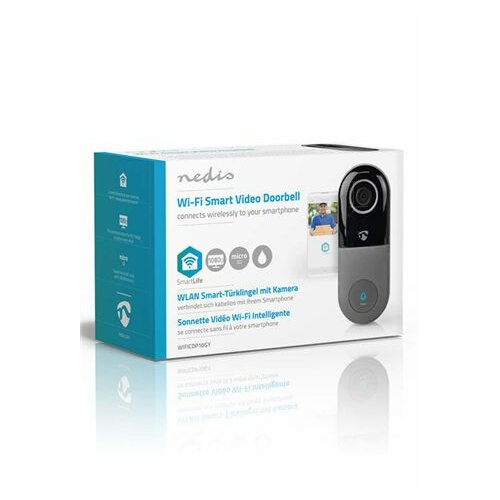Nedis WIFICDP10GY Wi-Fi Smart Video Doorbell App Control, microSD Slot HD 720p Slike