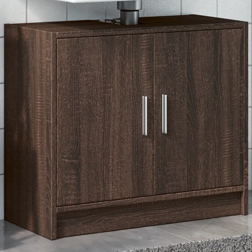 The Living Store Omarica za umivalnik rjavi hrast 63x29x55 cm inženirski les - Omarica Za Umivalnik, (21657096) Cene